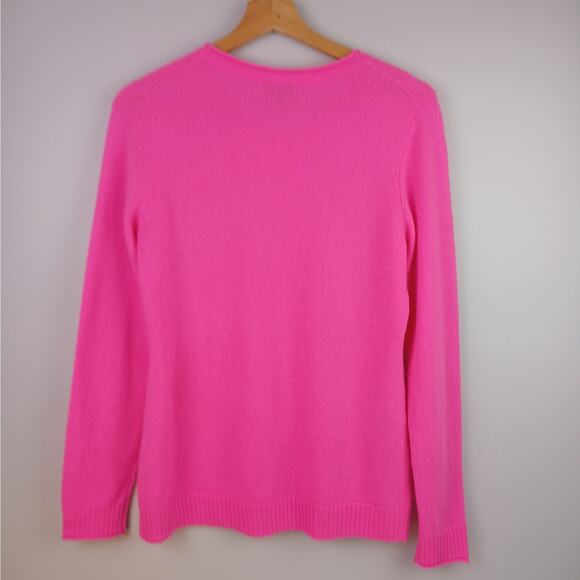 Talbots SZ S Pure Cashmere Crew Neck Sweater Bright Pink NWOT - Picture 4 of 7